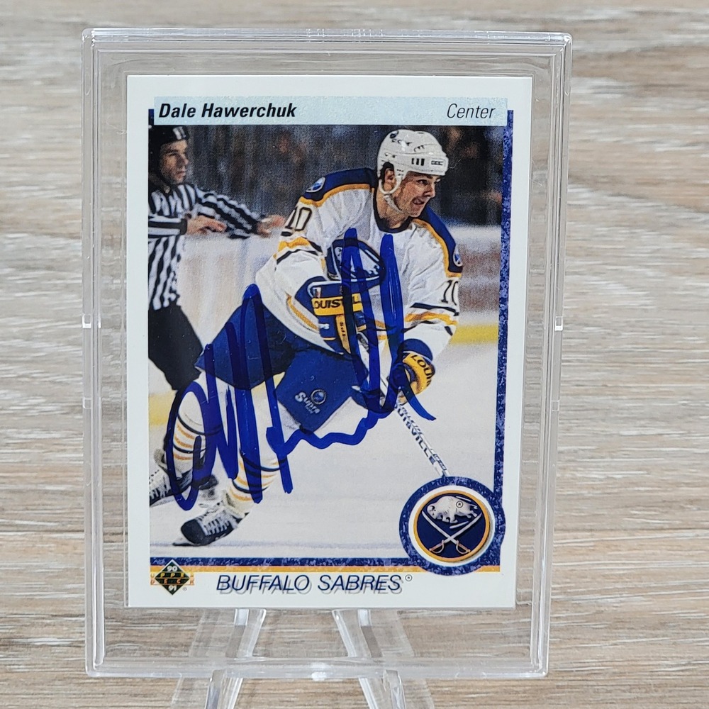 Dale Hawerchuk Signed 1991 Upper Deck Buffalo Sabres Hockey Card Autographed